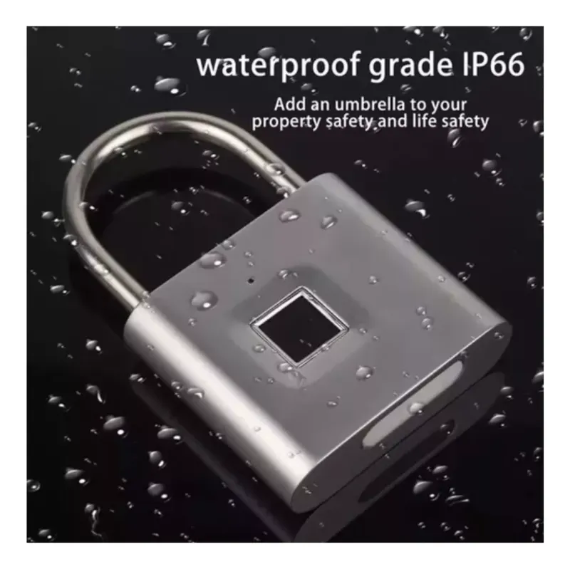 Comprar Candado Huella Digital Recargable en Electroshopy - Ángulo 2